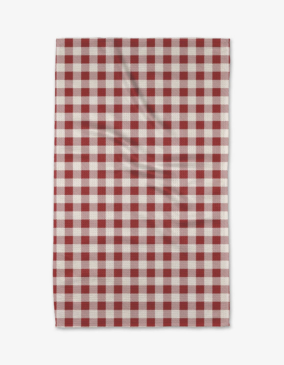 Christmas Gingham Red Tea Towel