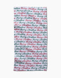 Merry Christmas Greetings Bar Towel