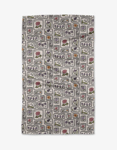 Floral Postage Stamps Tea Towel