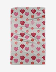 Pink Strawberries Tea Towel