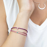 Tonal Chromacolor Miyuki Bracelet Trio - Fuchsia/Silver