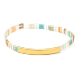 Good Karma Miyuki Bracelet - One of A Kind Mint/Peach/Gold