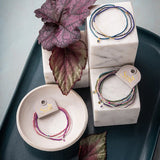 Tonal Chromacolor Miyuki Bracelet Trio - Fuchsia/Silver