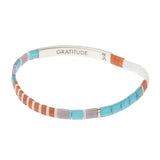 Good Karma Miyuki Bracelet | Gratitude - Turquoise/Orange/Silver