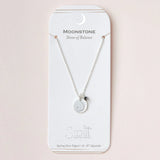 Stone Intention Charm Necklace - Moonstone/Silver