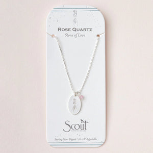 Stone Intention Charm Necklace - Rose Quartz/Silver