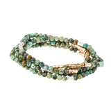 Wrap Bracelet; African Turquoise - Stone of Transformation