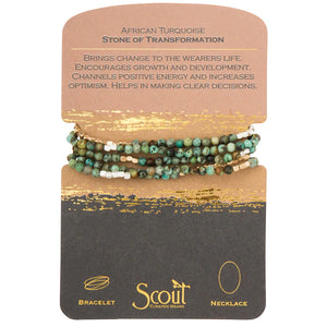 Wrap Bracelet; African Turquoise - Stone of Transformation