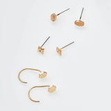 Gabby Stud Trio Earrings - Gold