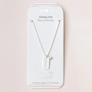 Stone Intention Charm Necklace - Howlite/Silver