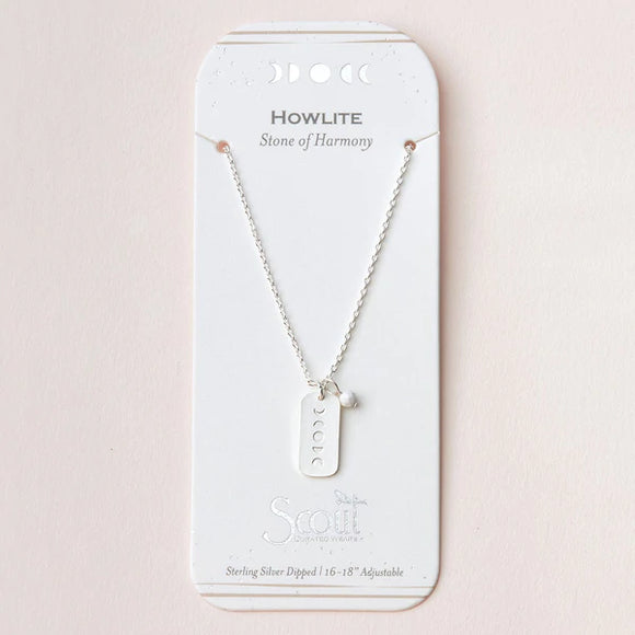 Stone Intention Charm Necklace - Howlite/Silver