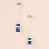 Stone Meteor Thread/Jacket Earring - Lapis/Silver - Stone of Truth