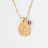 Stone Intention Charm Necklace - Amethyst/Gold